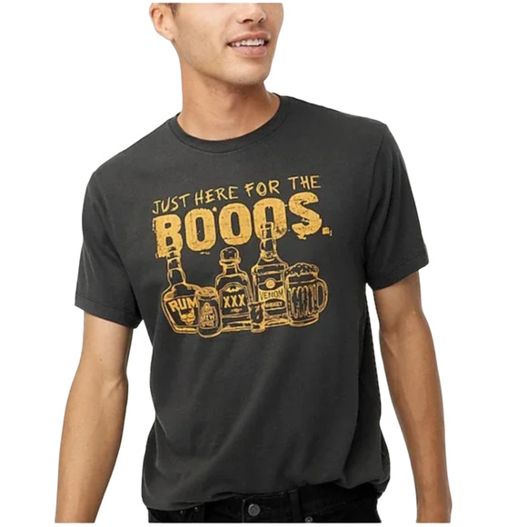 *NWT J. Crew Men's Black W/"Here for the Boos" Halloween Graphic Tee - Picture 3 of 10